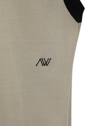 Men's Diagonal Logo Knit Vest - Khaki Beige