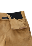 Women's Velvet High Waist Half Pants - Camel