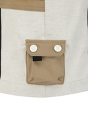Women's Fabric Mix Cargo Skirt - Light Beige