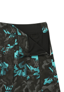 Women's Camo Pattern Pleats Skirt - Aqua Blue