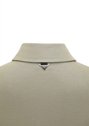 Women's Wide Collar T-Shirt - Khaki Beige