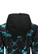 Women's Camo Pattern Hooded T-Shirt Cardigan - Aqua Blue
