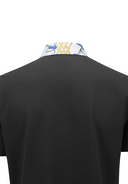Men's Abstract Printed Polo T-Shirt - Dark Grey