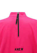 Women's Mock Neck Anorak T-Shirt - Hot Pink