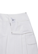 Women's Over Pleated Half Pants - White