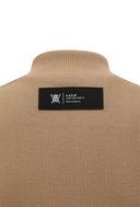 Men's Textured Windproof Half Zip Sweater - Camel
