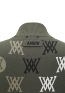 Women's Color Logo Pattern Sweater Cardigan - Dark Khaki