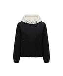 Women's Detachable Hood Padded Anorak - Black