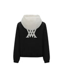 Women's Detachable Hood Padded Anorak - Black