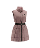 Women's Long Down Vest - Dark Pink