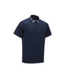 Men's Mesh Block Knit Collar Shot T-Shirt - Navy