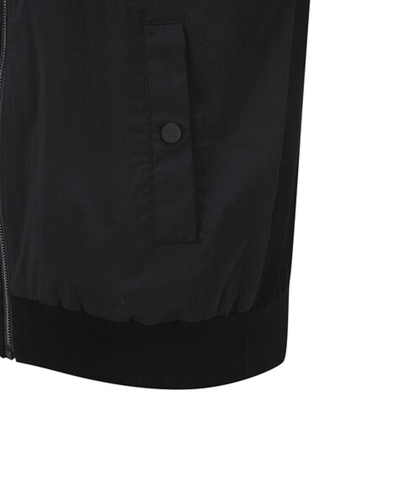 Men's Wooven Mixed Knit Vest - Black