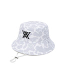 Unisex Flower Pattern Reversible Bucket Hat - White