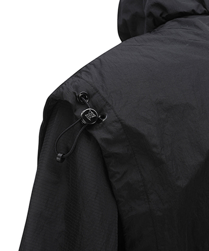 Women's Shirring Point MA-1 Jacket - Black