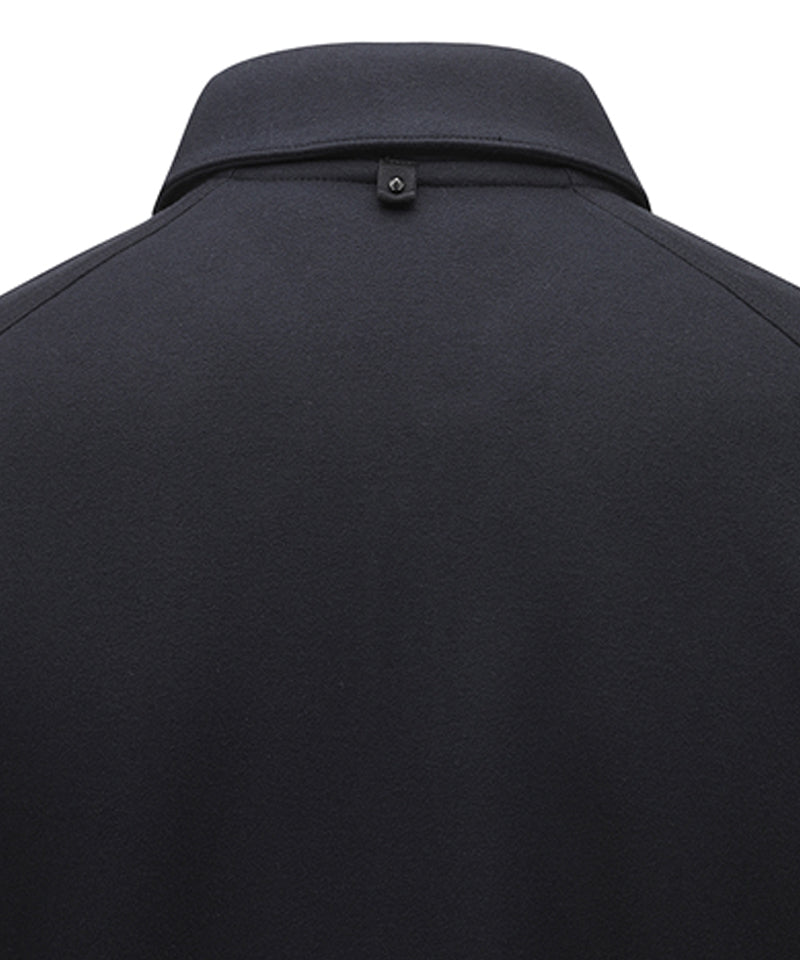 Men's Collar Half Zip Long T-shirt - Black