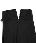 Women's Buckle Point Pleats Skirt - Black