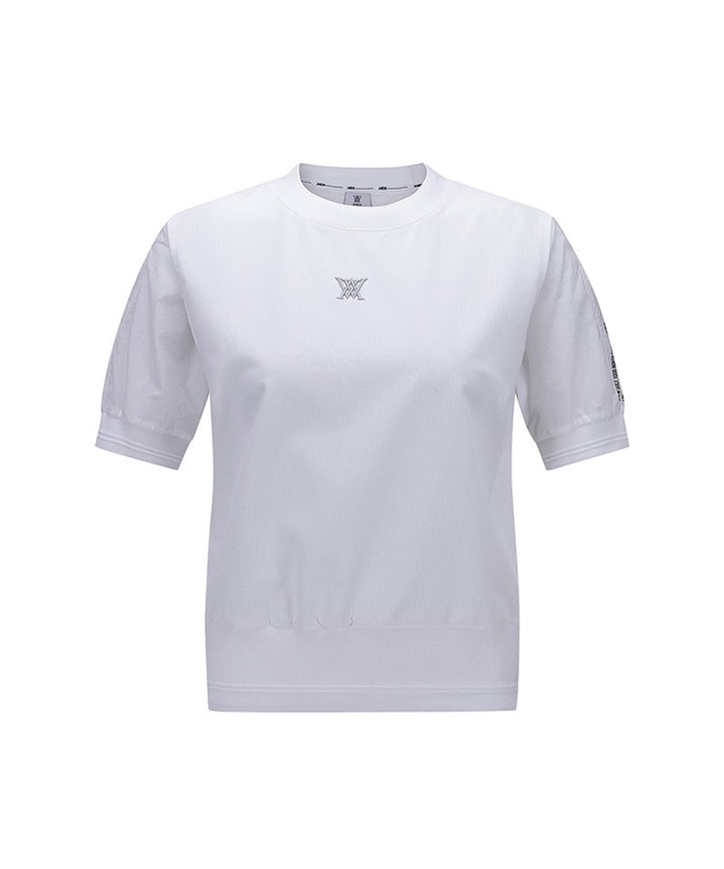 Women's Mesh Block Short T-Shirt - White