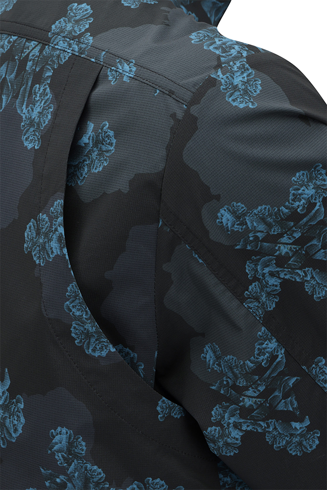 Men's FA Flower Pattern Anorak Jacket - Black