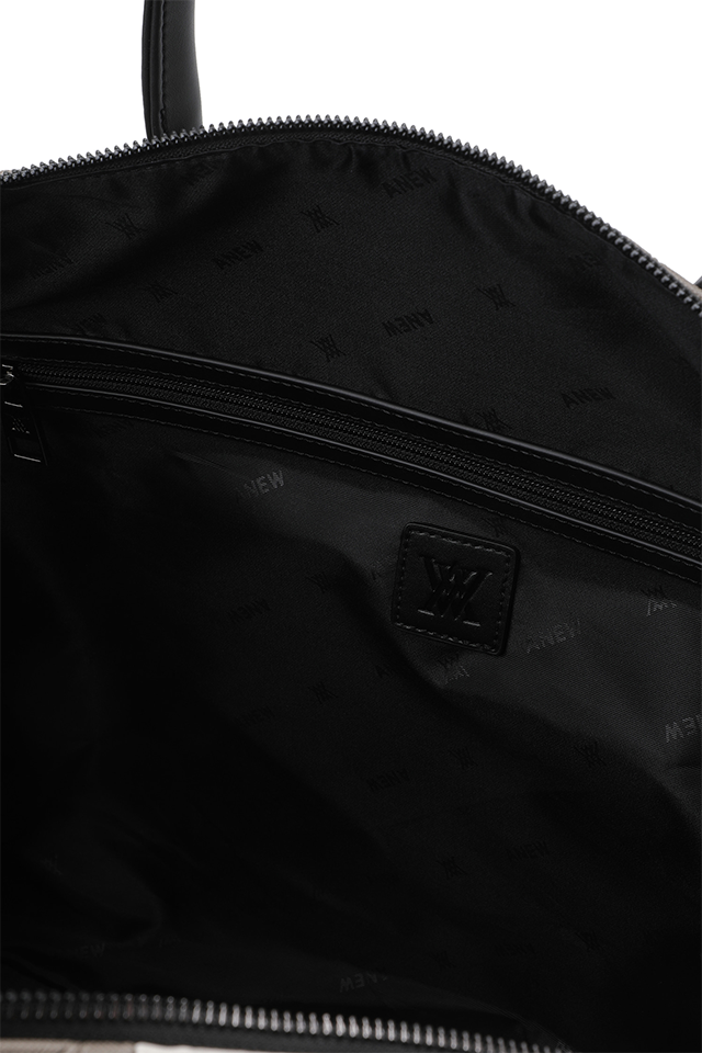 Uni Logo Intaglio Boston Bag - Beige