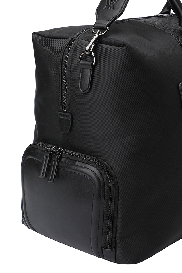 Uni Logo Intaglio Boston Bag - Black