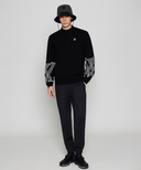 Men's WI Fuzzy Logo Point Sweater - Black