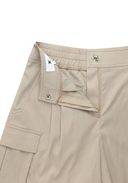Women's Wide Out Pocket Half Pants - Beige