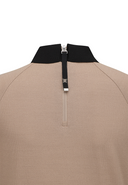 [Signature] Women's Mesh Patch Short Sleeve Sweater - Beige