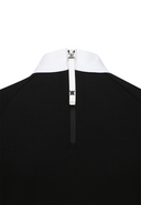 [Signature] Women's Mesh Patch Short Sleeve Sweater - Black