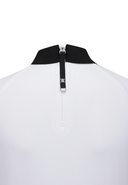 [Signature] Women's Mesh Patch Short Sleeve Sweater - White