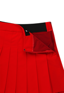 Women's Layered Pleats Skirt - Red