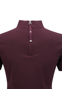 Women's Back Zip Mock Neck T-Shirt - Wine
