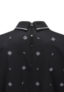 Women's Seasonal Pattern Half Zip T-Shirt - Black