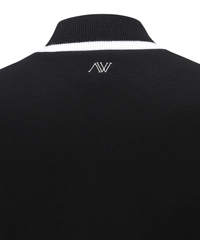 Women's Nap High Neck Long T-shirt - Black