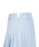 Women's Double Layer Pleats Skirt - Sky Blue