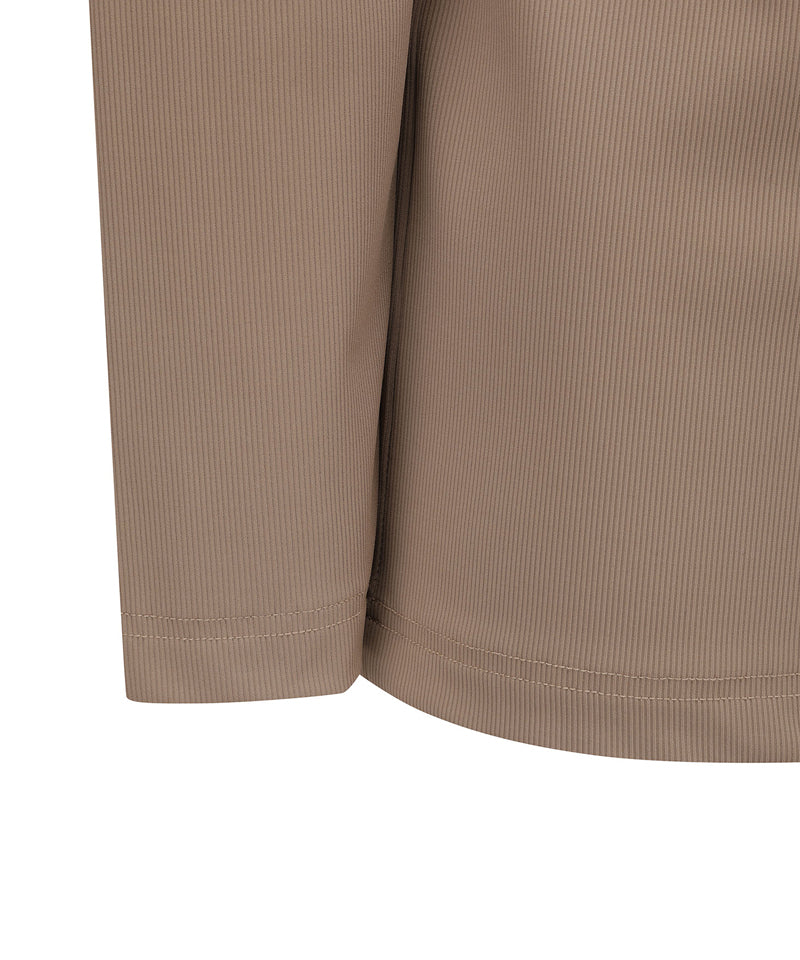 Men's Neck Point Long T-Shirt - Beige