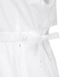 Women's Waist Shirring Hoody Vest - Off  White
