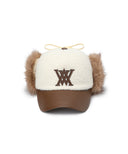 Women's Boucle Leather Cap - Ivory