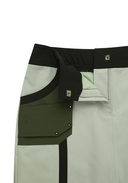 Women's Fabric Mix Cargo Skirt - Khaki Beige