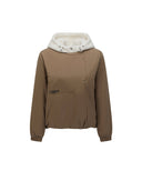 Women's Detachable Hood Padded Anorak - Camel