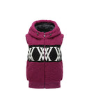 Women's Boucle Logo Hooded Sweater Vest - Wine