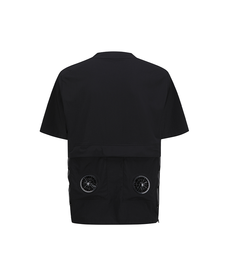ANEW GOLF Men's SM Air Fan Short Sleeve Anorak Jacket - Black