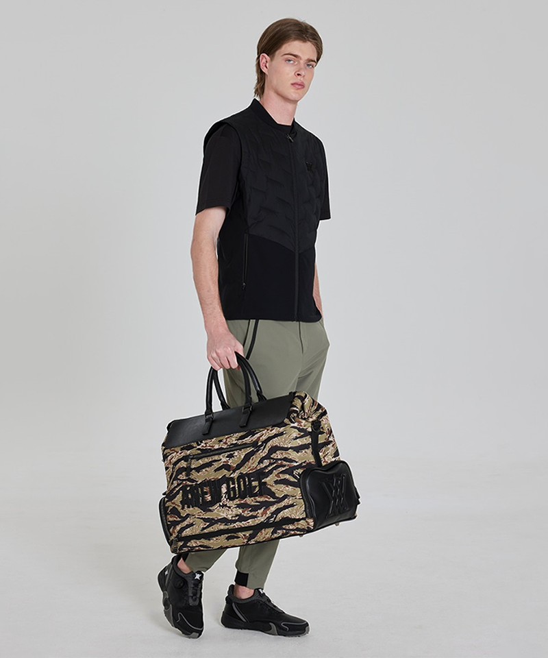 ANEW GOLF Uni Camo Pattern Boston Bag - Black