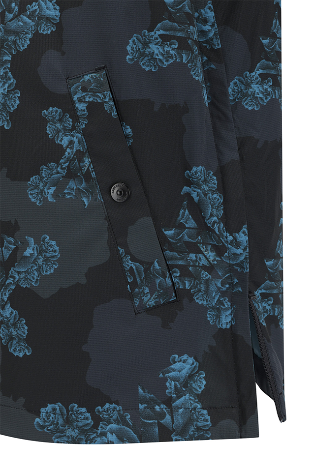 Men's FA Flower Pattern Anorak Jacket - Black
