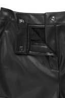 Women's FA Faux Leather Bermuda Pants - Black