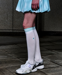 Women's Stripe Knee High Socks - Off White
