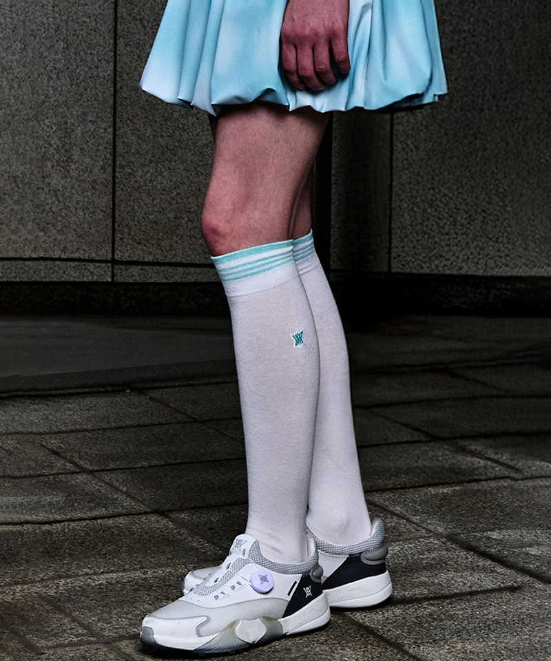 Women's Stripe Knee High Socks - Off White