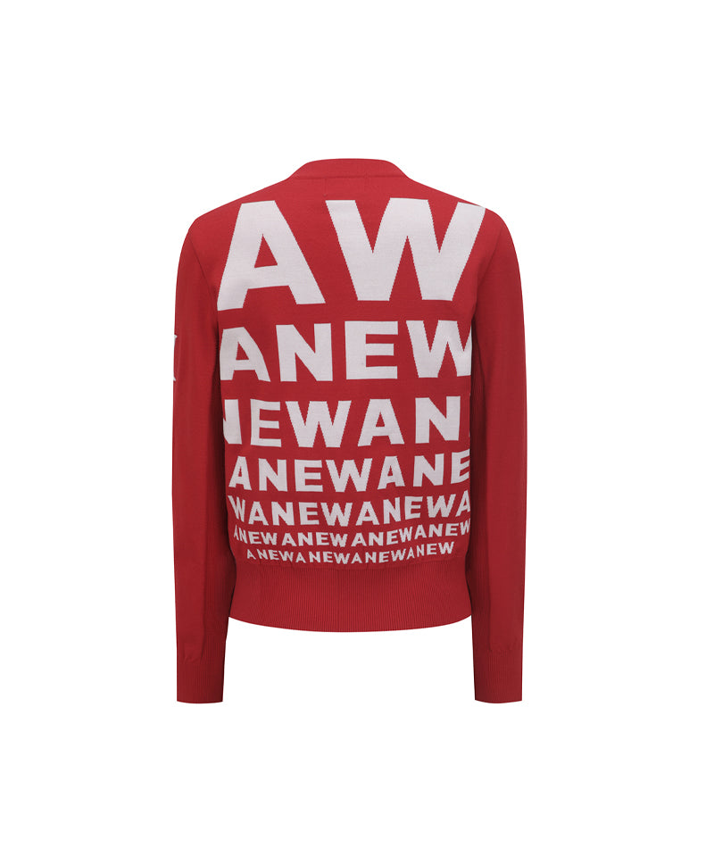 ANEW Golf Women's SP Logo Pattern Knit Cardigan - Red – Anew Golf USA