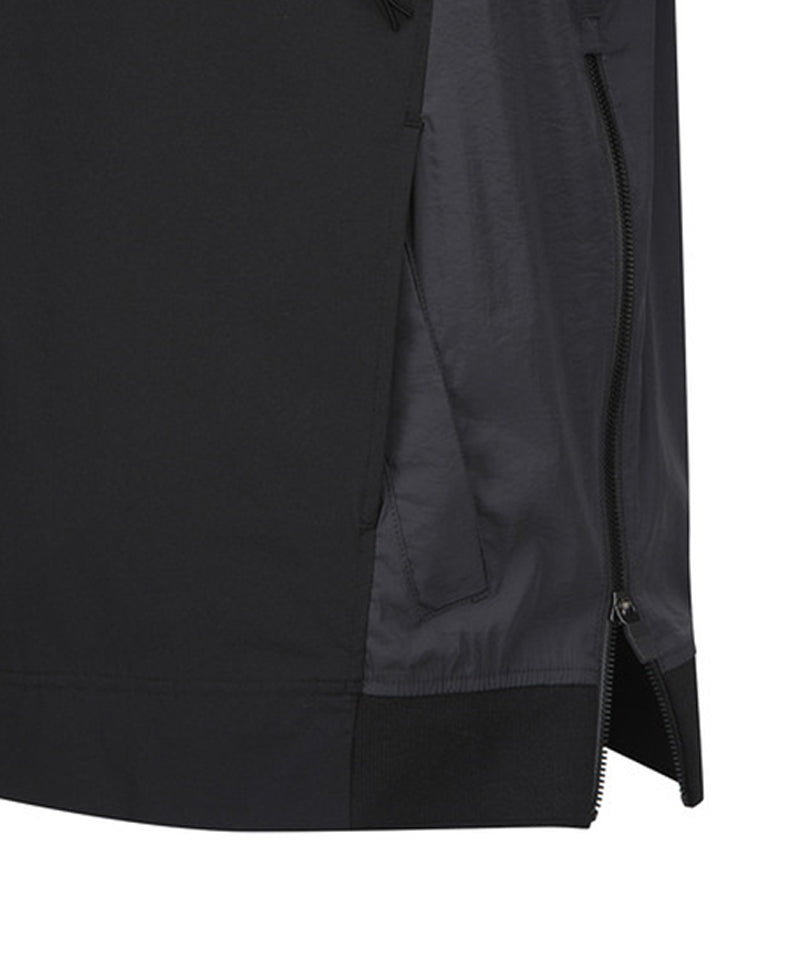 Men's Round Neck Anorak Jacket - Black