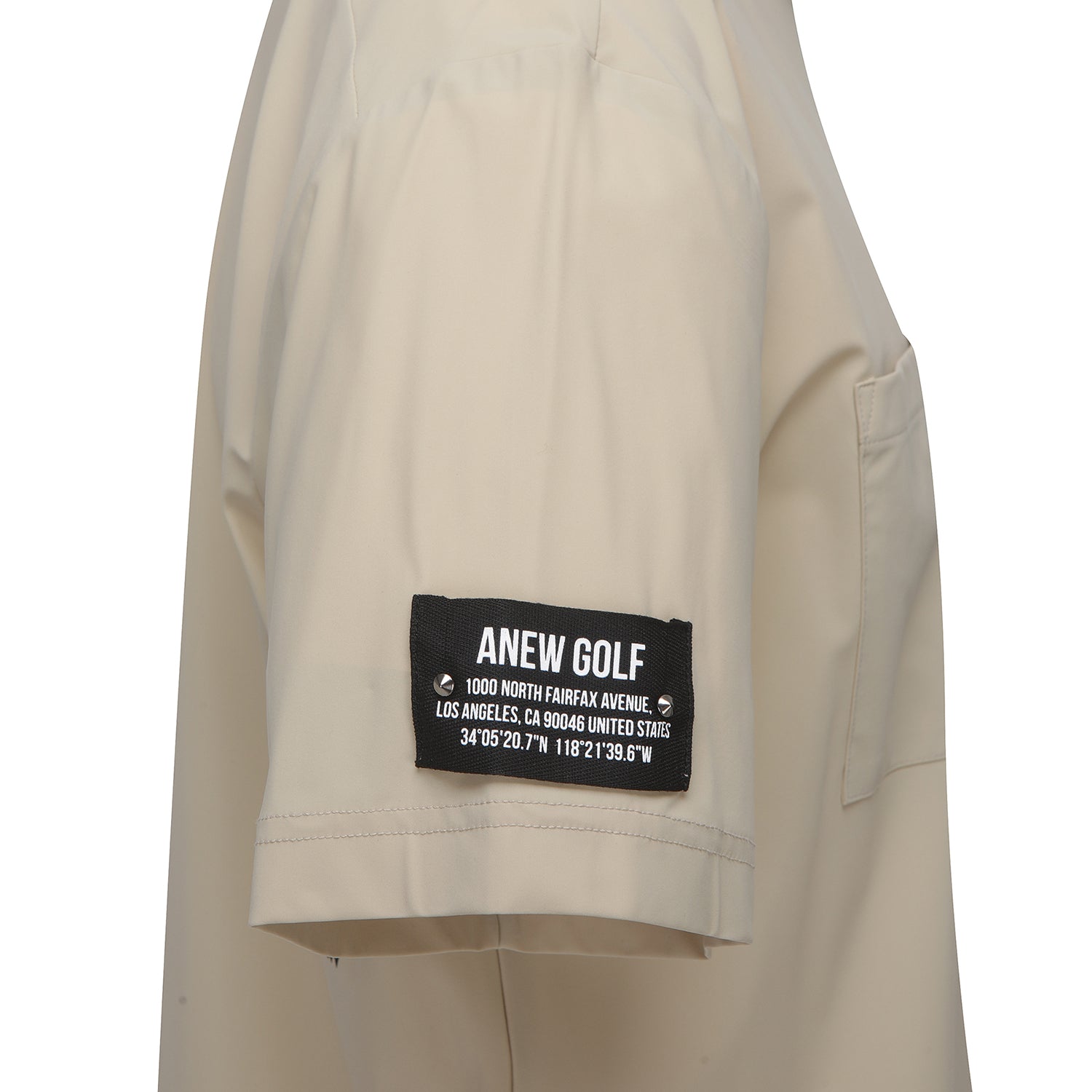 Men's Pocket Point High Neck Shor T-Shirt - Beige