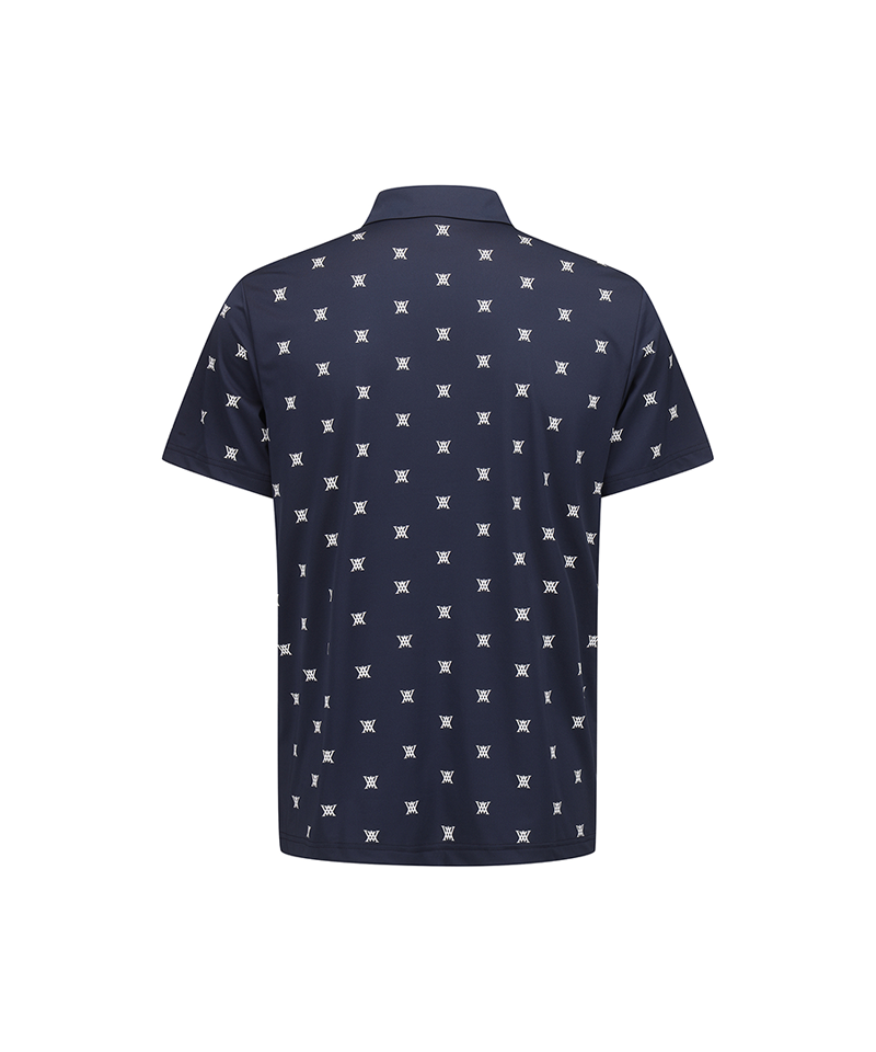GG Men's Monogram Short Sleeve T-Shirt - Navy